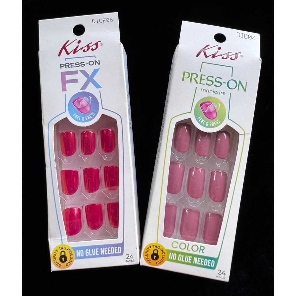 Kiss Press-On FX&Color Manicure Nails Bundle 2pk Outpacing Lean On Me Medium